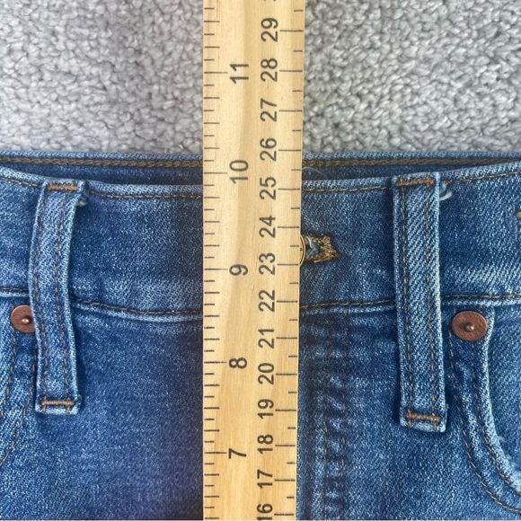 Madewell Denim Shorts Women's 23 Blue High Rise Cut Off Medium Wash Preppy - Picture 7 of 9